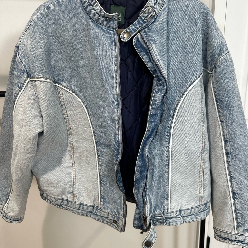 Wild Fable Light Blue Denim Bomber Jacket